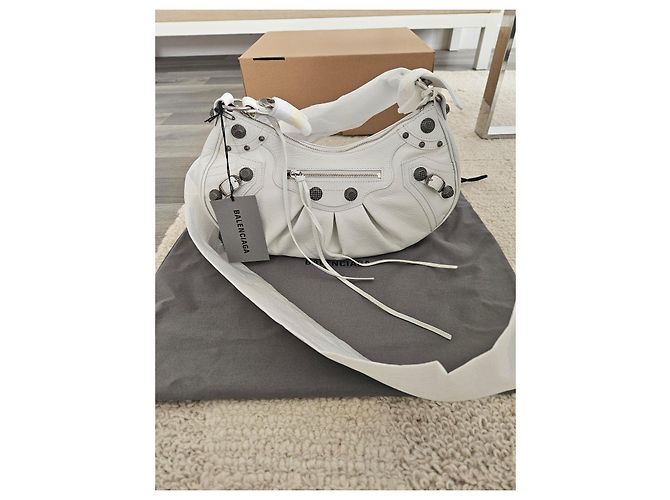 Balenciaga Le Cagole Borsa a Tracolla - Pelle Bianca - vista 3