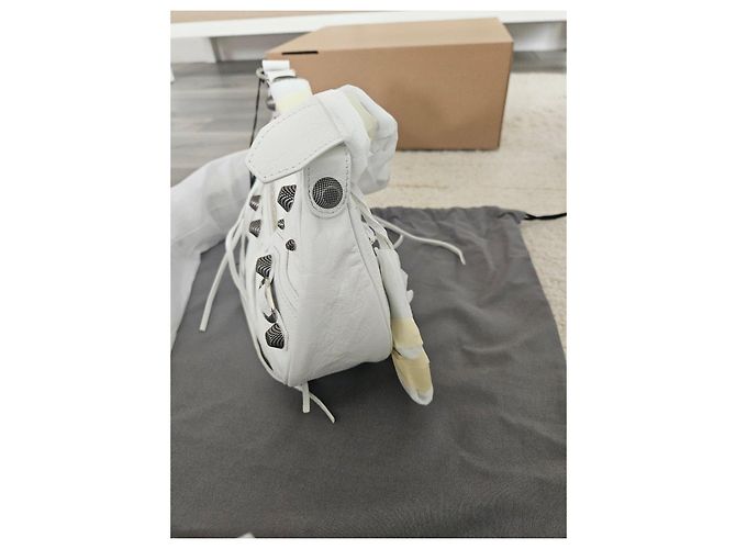 Balenciaga Le Cagole Borsa a Tracolla - Pelle Bianca - vista 4