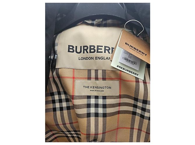 Burberry The Kensington Gabardina de algodón negra - vista 5