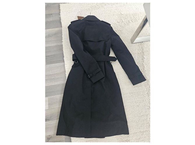 Burberry The Kensington Gabardina de algodón negra - vista 8