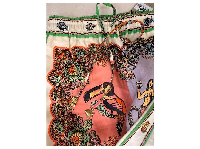 Autre Marque Alemáis Set Camicia e Pantaloni in Lino Stampato Tropicana - vista 10