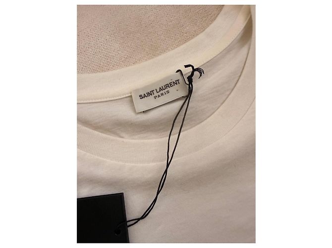 Autre Marque T-shirt Saint Laurent Bianca in Cotone - vista 6