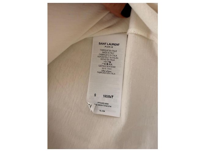 Autre Marque T-shirt Saint Laurent Bianca in Cotone - vista 8