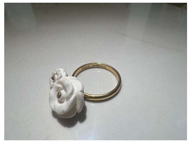 Anello Dolce & Gabbana Mamma in oro 18K e calcedonia bianca - vista 6