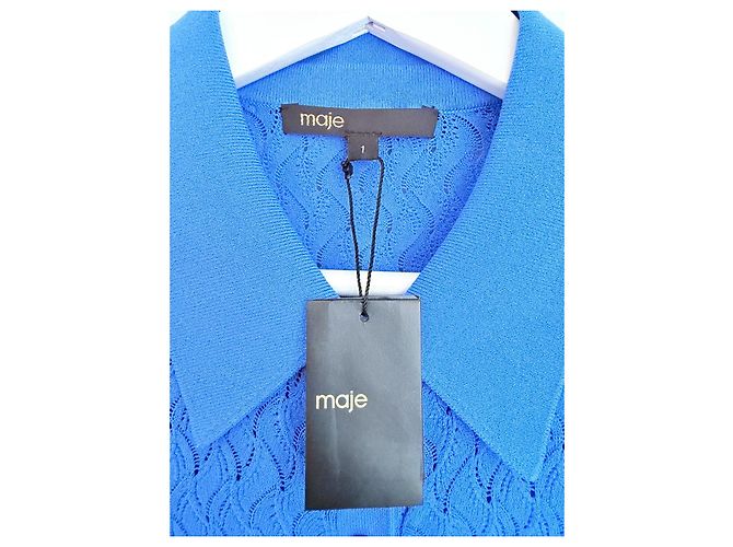 Maje Maline Midikleid aus Strick in Blau - Ansicht 2