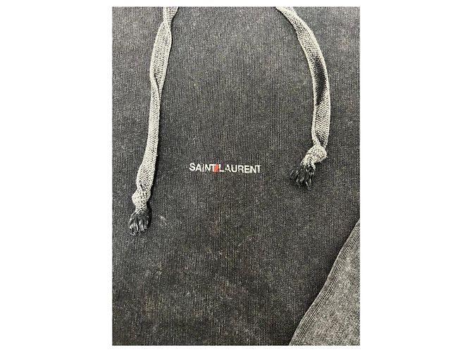 Saint Laurent Hoodie in gewaschenem Grau - Ansicht 3