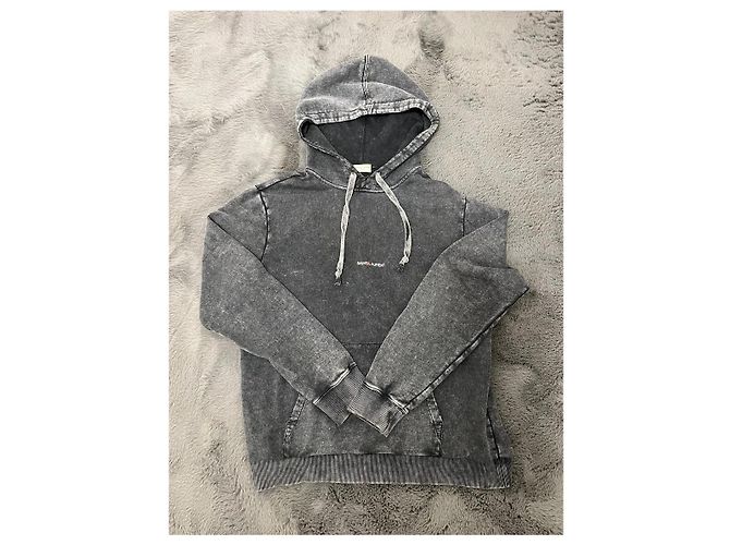 Saint Laurent Hoodie in gewaschenem Grau - Ansicht 5