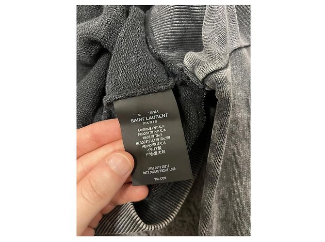 Saint Laurent Hoodie in gewaschenem Grau - Ansicht 6
