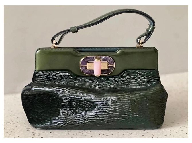 Bolso de piel verde Bulgari - vista 4