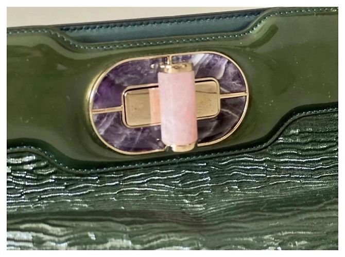 Bolso de piel verde Bulgari - vista 5