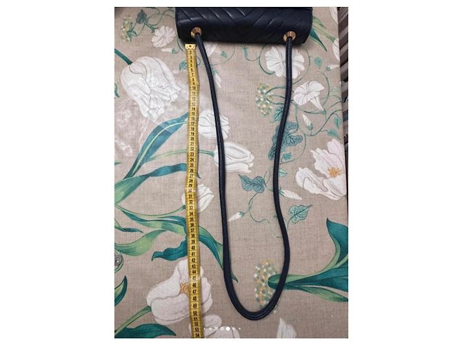 Bolsa Chanel Clássica Preta Couro Chevron - vista 9