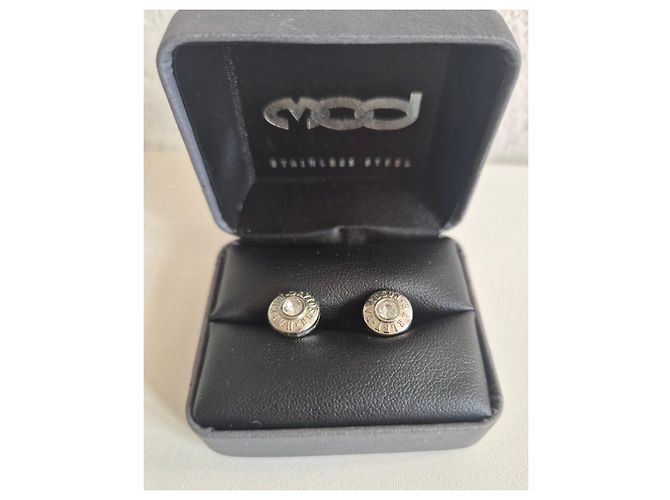 Autre Marque Harley Davidson Ohrringe aus Edelstahl mit Strass Mod Jewelry mit Box Biker Damen - Ansicht 2