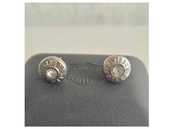 Autre Marque Harley Davidson Ohrringe aus Edelstahl mit Strass Mod Jewelry mit Box Biker Damen - Ansicht 4