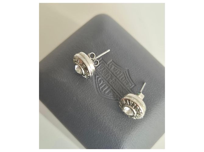 Autre Marque Harley Davidson Ohrringe aus Edelstahl mit Strass Mod Jewelry mit Box Biker Damen - Ansicht 5