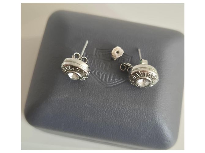 Autre Marque Harley Davidson Ohrringe aus Edelstahl mit Strass Mod Jewelry mit Box Biker Damen - Ansicht 6