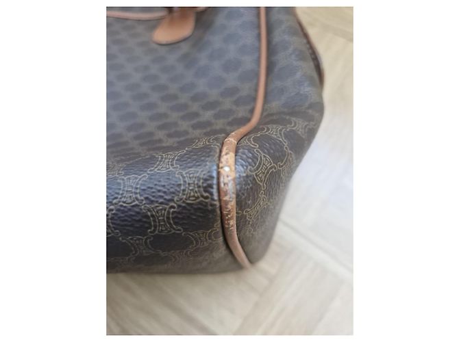 Céline Sac bowling Celine en toile enduite marron - vue 11