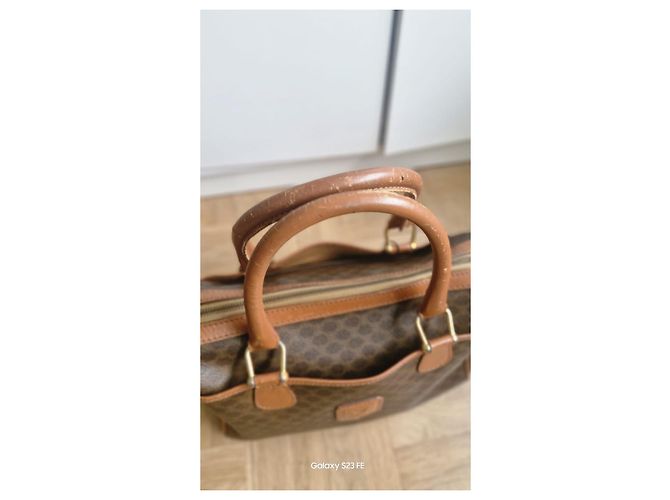 Céline Sac bowling Celine en toile enduite marron - vue 6