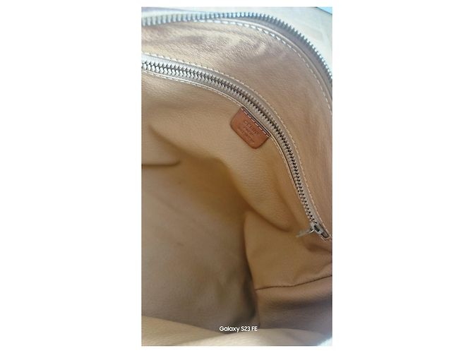 Céline Sac bowling Celine en toile enduite marron - vue 8