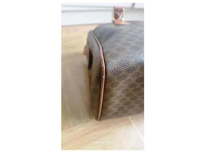 Céline Sac bowling Celine en toile enduite marron - vue 9