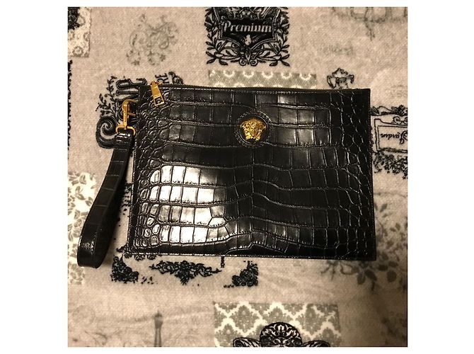 Pochette Versace Medusa in pelle nera - vista 2