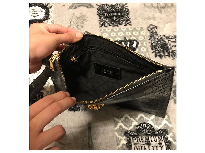 Pochette Versace Medusa in pelle nera - vista 4