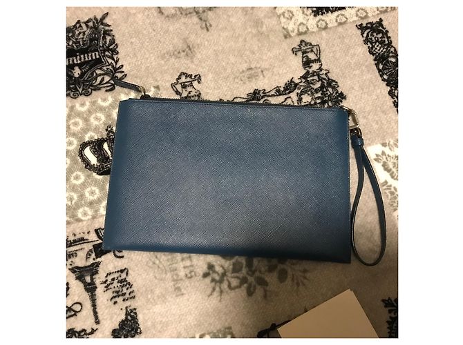 Prada blue leather pochette - view 5