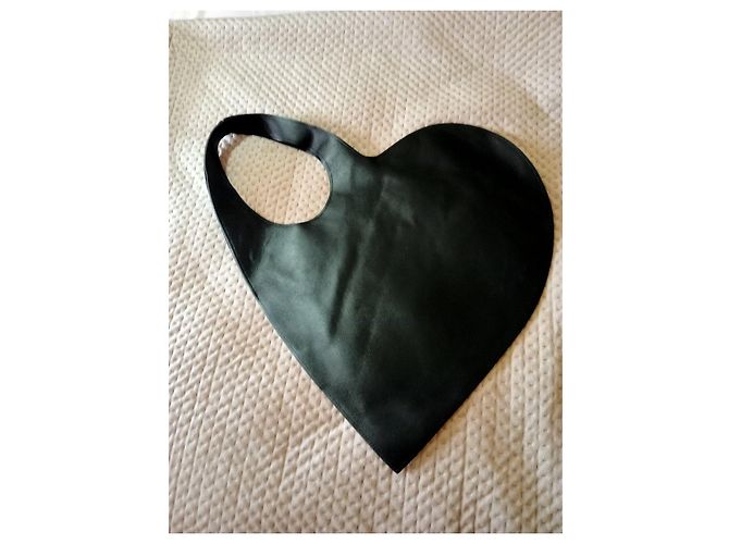 Coperni Bolsa de mão em forma de coração em couro preto - vista 2