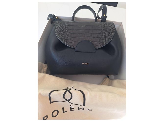 Bolsa Polène em couro azul marinho - vista 2
