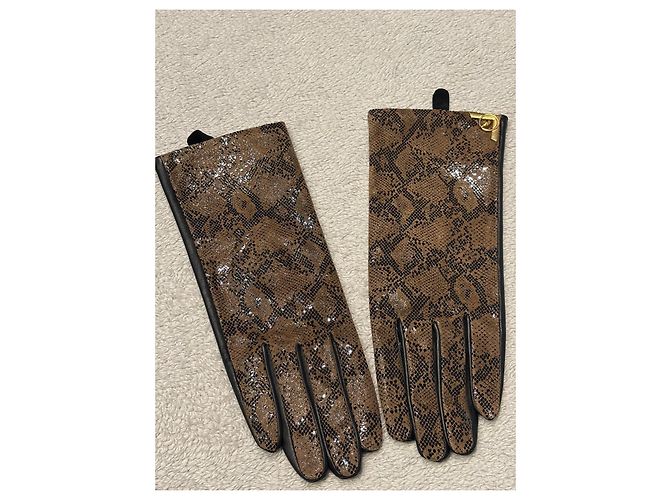 Just Cavalli Crocodile print leather gloves - view 2
