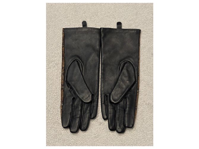 Just Cavalli Crocodile print leather gloves - view 5