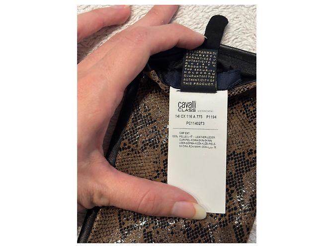 Just Cavalli Crocodile print leather gloves - view 6