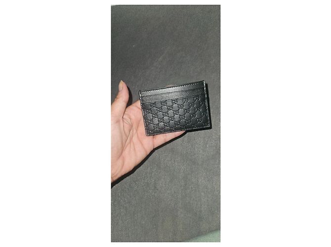 Gucci GG Tarjetero de cuero negro - vista 4