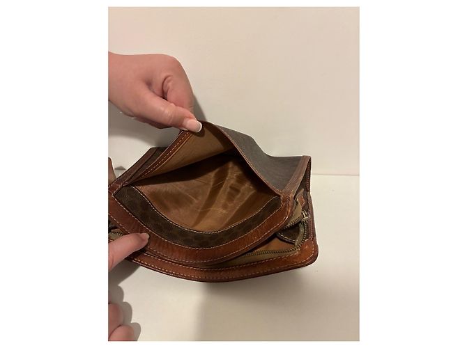 Bolsa de mão em couro marrom Céline Macadam - vista 15