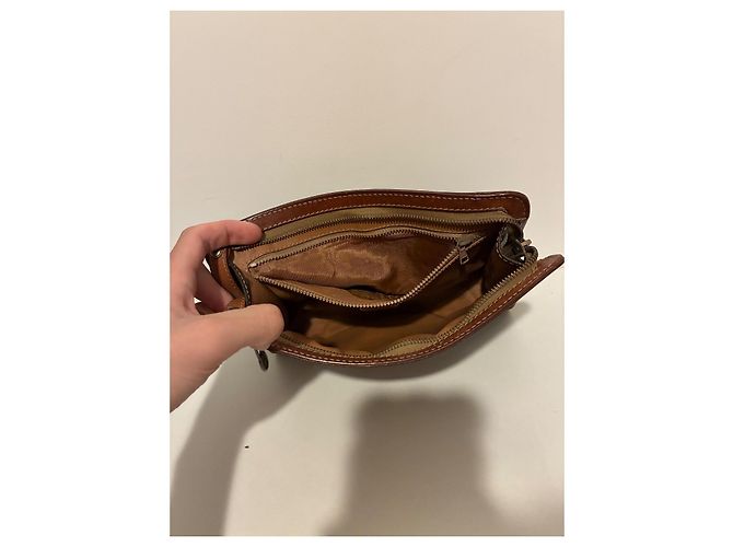 Bolsa de mão em couro marrom Céline Macadam - vista 18