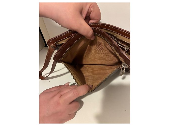 Bolsa de mão em couro marrom Céline Macadam - vista 5