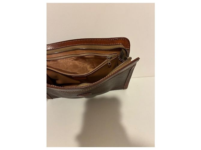 Bolsa de mão em couro marrom Céline Macadam - vista 6