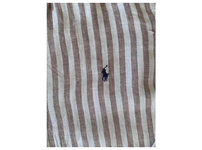 Camicia in lino a righe Polo Ralph Lauren nuova - vista 2
