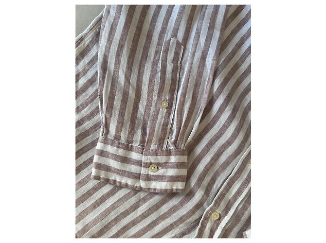 Camicia in lino a righe Polo Ralph Lauren nuova - vista 4