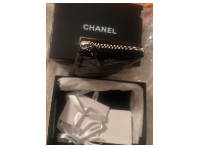 Timeless Chanel Portafoglio Lungo con Zip Classique in pelle di agnello nera – Full Set - vista 8