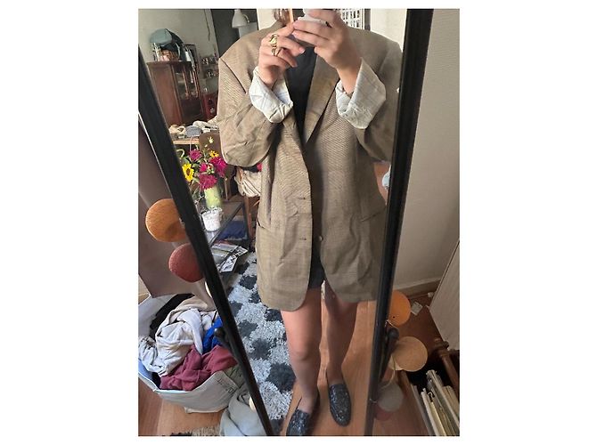 Hugo Boss BOSS brauner karierter Wollblazer - Ansicht 4