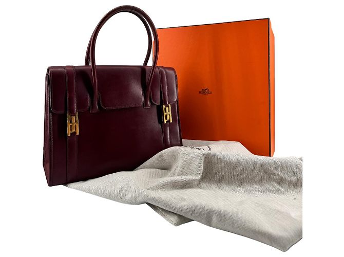 Hermès Drag 27 Vintage Tasche Circa 1970 aus rotem Box-Leder - Ansicht 11