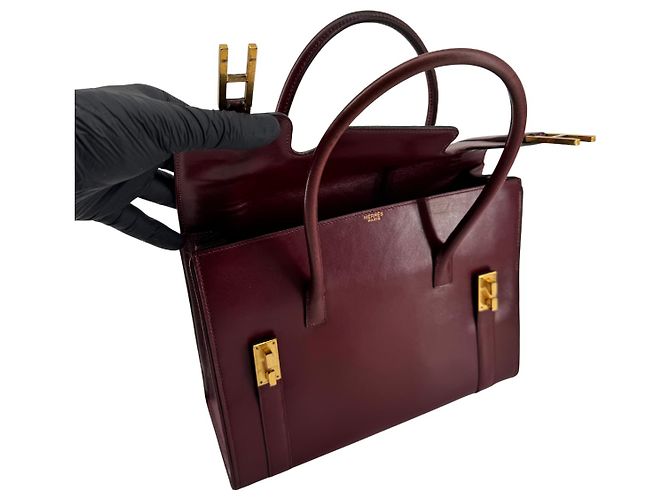 Hermès Drag 27 Vintage Tasche Circa 1970 aus rotem Box-Leder - Ansicht 9