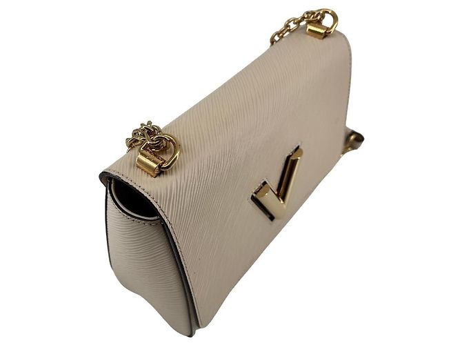Borsa Louis Vuitton Twist MM in Pelle Epi Crema - vista 10
