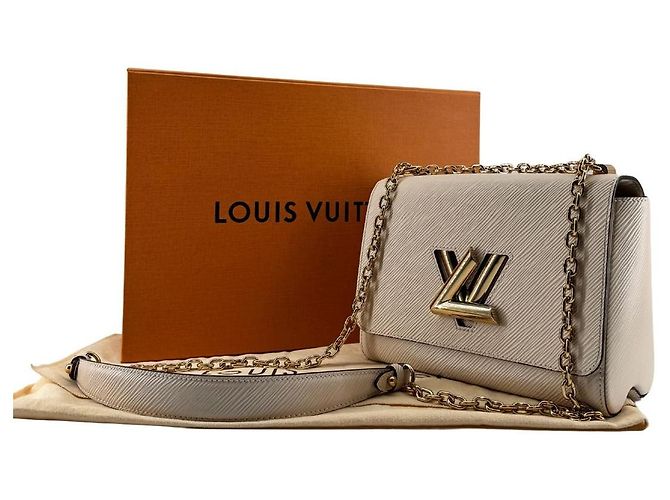 Borsa Louis Vuitton Twist MM in Pelle Epi Crema - vista 3
