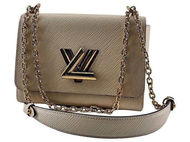 Borsa Louis Vuitton Twist MM in Pelle Epi Crema - vista 8