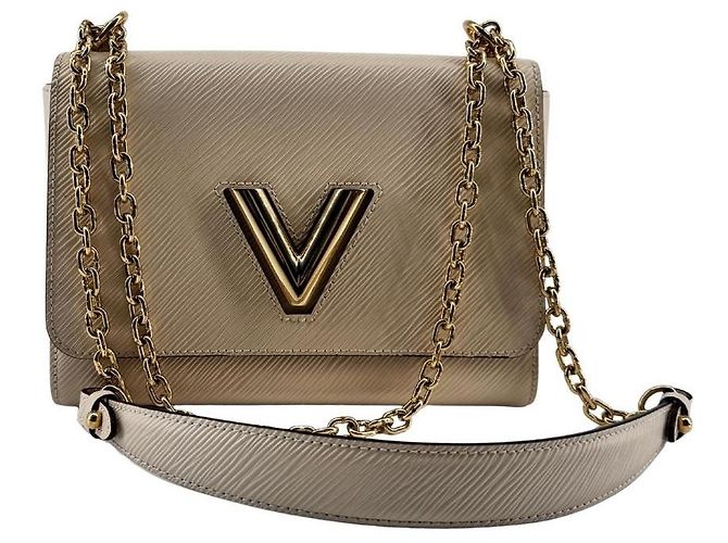 Borsa Louis Vuitton Twist MM in Pelle Epi Crema - vista 9