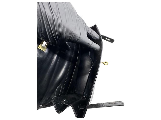 Hermès Kelly 32 Sellier — Cuir Box Noir, 1966 - vista 12