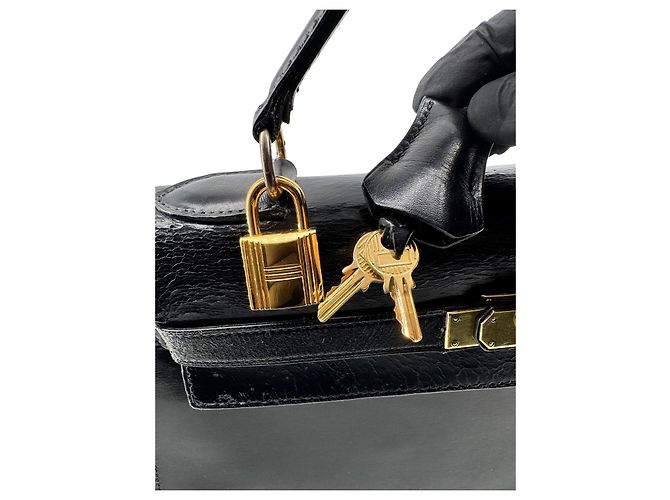 Hermès Kelly 32 Sellier — Cuir Box Noir, 1966 - vista 13