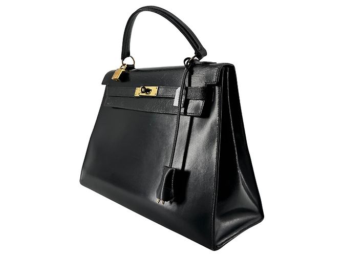 Hermès Kelly 32 Sellier — Cuir Box Noir, 1966 - vista 2