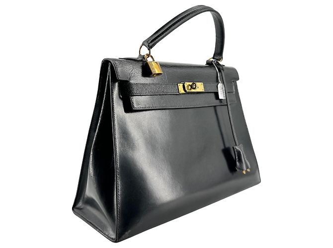Hermès Kelly 32 Sellier — Cuir Box Noir, 1966 - vista 3